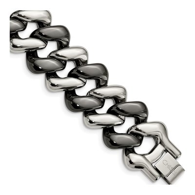Stainless Steel Black Ceramic Link Bracelet