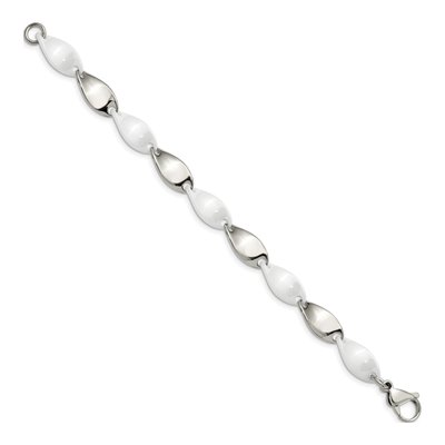 Stainless Steel Ceramic Link Bracelet – view 4