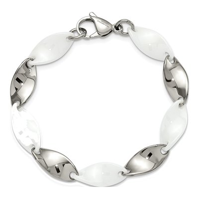 Stainless Steel Ceramic Link Bracelet – view 5