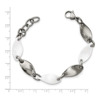 Stainless Steel Ceramic Link Bracelet – view 6