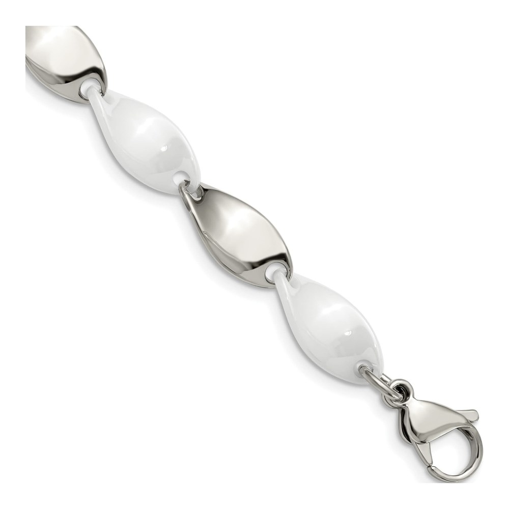 Stainless Steel Ceramic Link Bracelet