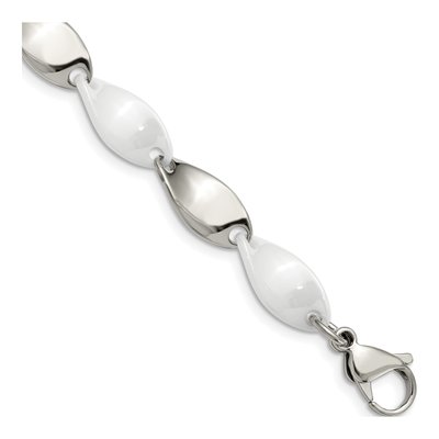 Stainless Steel Ceramic Link Bracelet