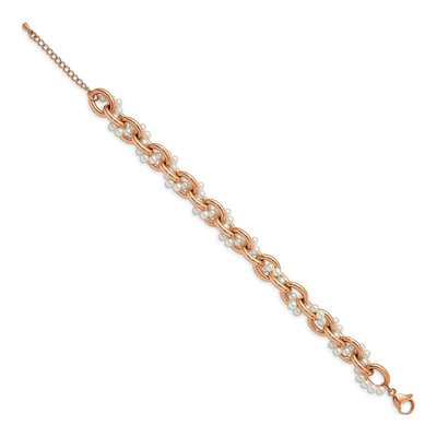 Stainless Steel Faux Pearl Bracelet – view 2