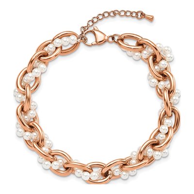Stainless Steel Faux Pearl Bracelet – view 4