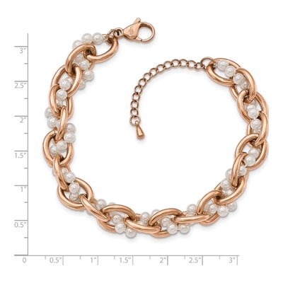 Stainless Steel Faux Pearl Bracelet – view 5