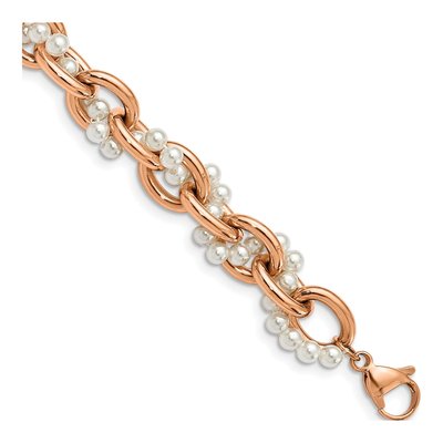 Stainless Steel Faux Pearl Bracelet