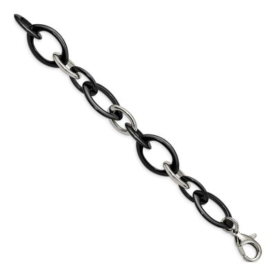 Stainless Steel Black Ceramic Bracelet – view 4