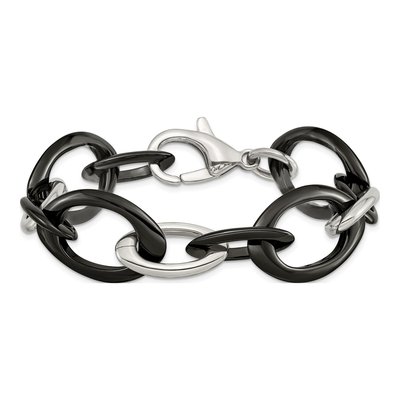 Stainless Steel Black Ceramic Bracelet – view 5