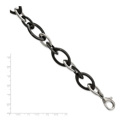 Stainless Steel Black Ceramic Bracelet – view 6