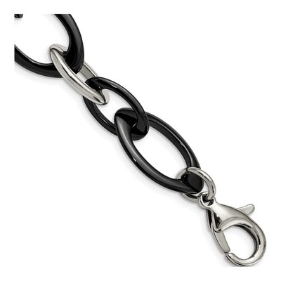 Stainless Steel Black Ceramic Bracelet
