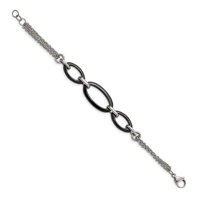 Stainless Steel Black Ceramic Bracelet – view 3