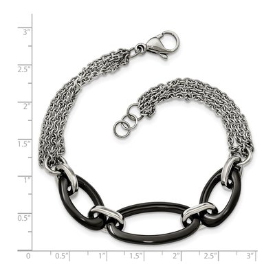 Stainless Steel Black Ceramic Bracelet – view 5