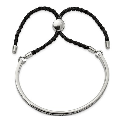 Stainless Steel Adjustable LOVE LIFE Bangle Bracelet – view 4