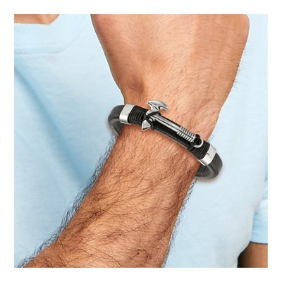 Stainless Steel Leather Hatchet Bracelet – view 3