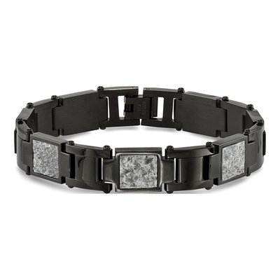Black Stainless Steel Sedimentary Rock Bracelet – view 4