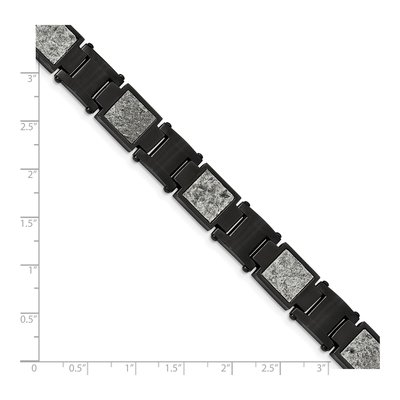 Black Stainless Steel Sedimentary Rock Bracelet – view 5