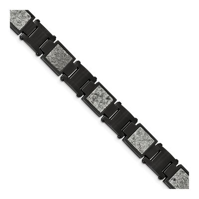 Black Stainless Steel Sedimentary Rock Bracelet