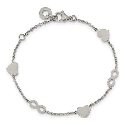 Stainless Steel Heart Infinity Bracelet – view 3