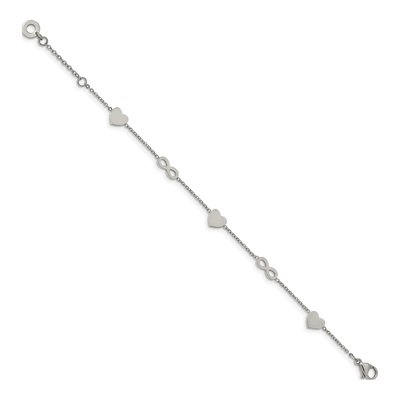 Stainless Steel Heart Infinity Bracelet – view 4