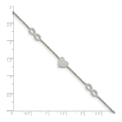 Stainless Steel Heart Infinity Bracelet – view 5