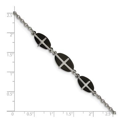 Black Stainless Steel Cross Bracelet – view 4