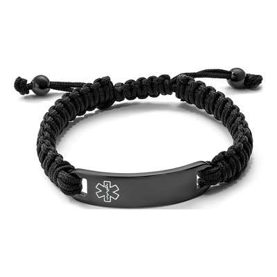 Black Stainless Steel Adjustable Medical ID Bracelet – view 5