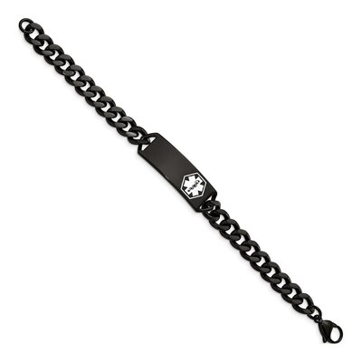 Black Stainless Steel Medical ID Curb Bracelet – view 3