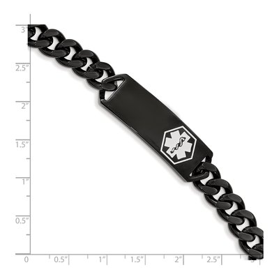 Black Stainless Steel Medical ID Curb Bracelet – view 5