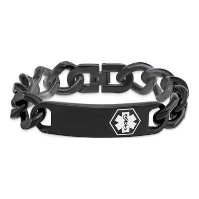 Black Stainless Steel Medical ID Bracelet – view 4