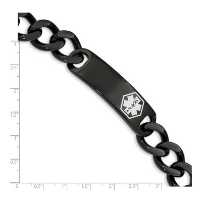 Black Stainless Steel Medical ID Bracelet – view 5