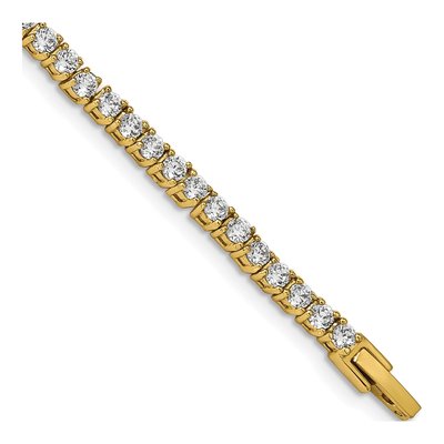 Stainless Steel CZ IP Tennis Bracelet