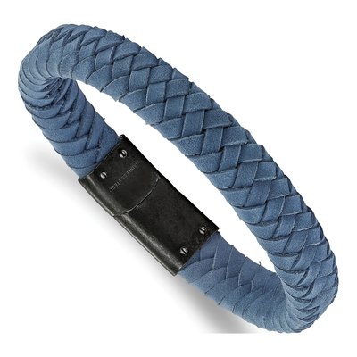 Stainless Steel Braided Leather Bracelet