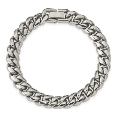 Men's Stainless Steel 10.08mm Curb Chain Bracelet – view 4