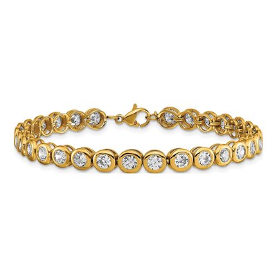 Stainless Steel CZ IP Link Bracelet – view 4