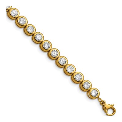 Stainless Steel CZ IP Link Bracelet