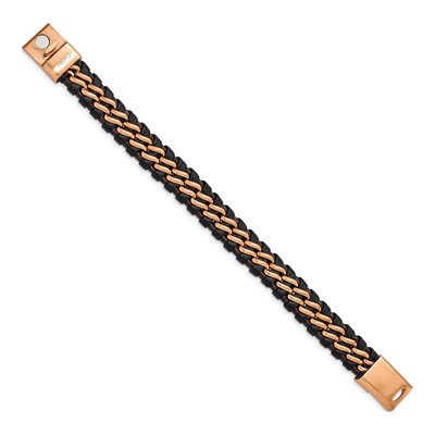 Stainless Steel Leather Bracelet – view 3