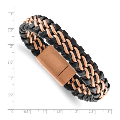 Stainless Steel Leather Bracelet – view 4