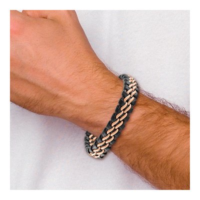 Stainless Steel Leather Bracelet – view 5