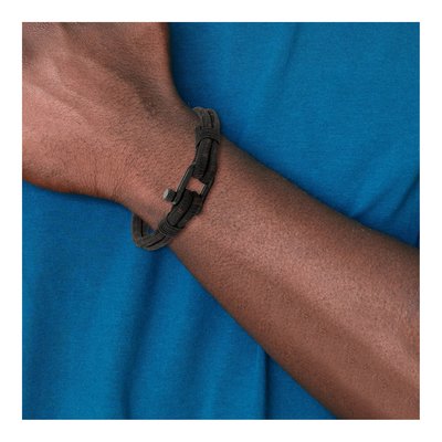 Black Stainless Steel Woven Bracelet – view 3