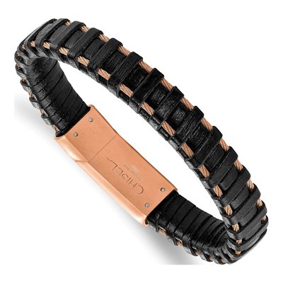 Stainless Steel Leather Bracelet
