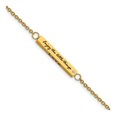 Stainless Steel 1.55mm LOVE Dream Laugh Cable Chain Bracelet