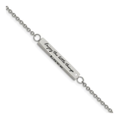Stainless Steel 1.55mm Love Dream Laugh Cable Chain Bracelet