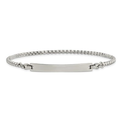 Men's Stainless Steel Box Chain ID Bracelet | Chisel – view 4