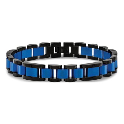 Stainless Steel Black Blue Link Bracelet – view 4