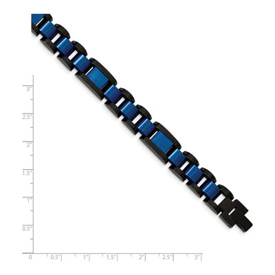 Stainless Steel Black Blue Link Bracelet – view 5