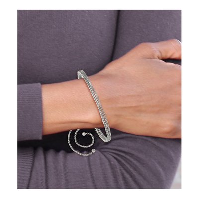 Stainless Steel CZ 2-Strand Adjustable Bracelet – view 4