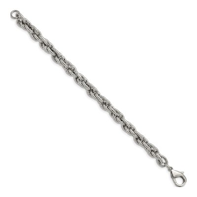 Men's Stainless Steel 7.82mm Fancy Rope Chain Bracelet – view 3