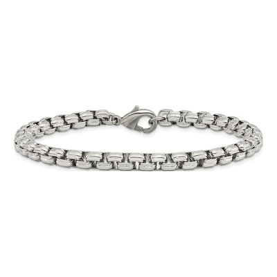 Men's Stainless Steel 5.5mm Fancy Box Chain Bracelet – view 5