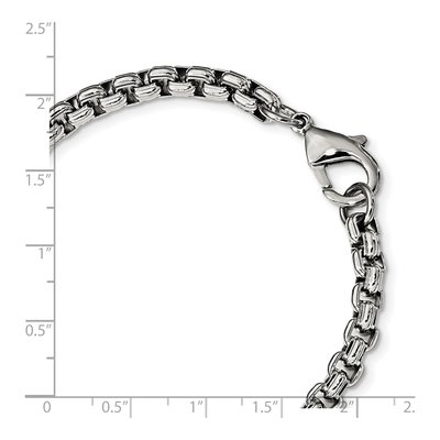 Men's Stainless Steel 5.5mm Fancy Box Chain Bracelet – view 6