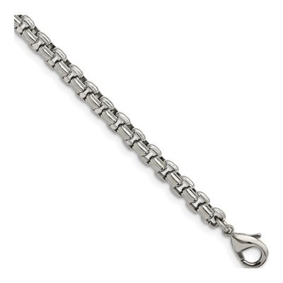 Men's Stainless Steel 5.5mm Fancy Box Chain Bracelet